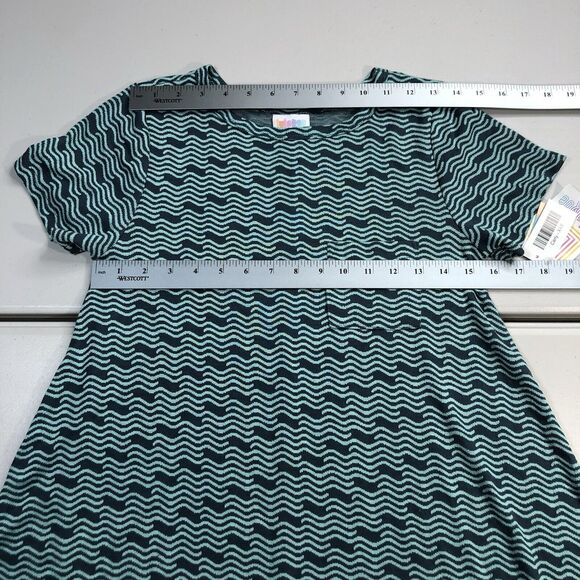 NEW LuLaRoe CARLY SWING DRESS Size XXS Abstract Green Teal NWT - Picture 4 of 9